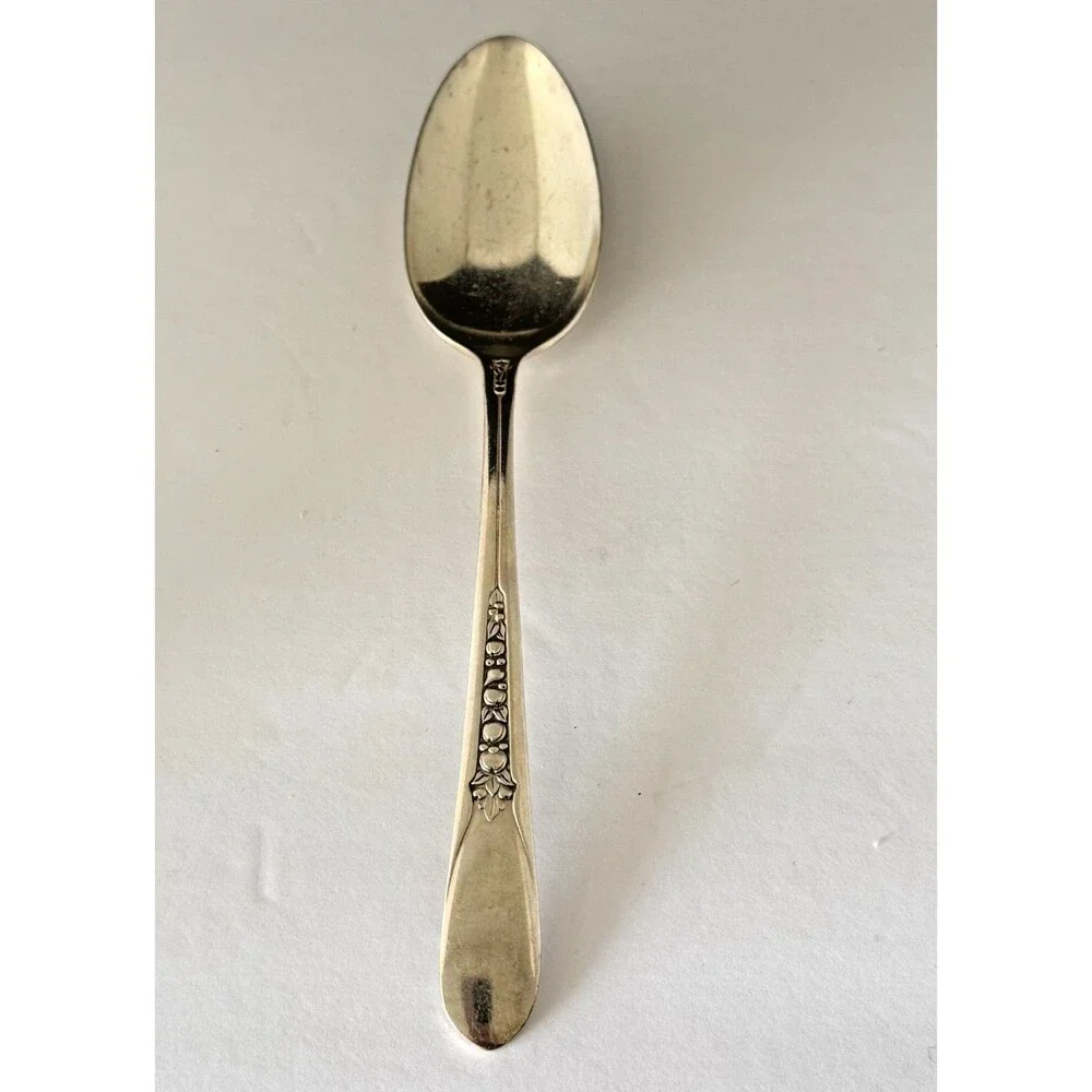 Wm Rogers Mfg Co Original Rogers Serving Spoon Fruit Motif Silverplate VTG 1890s